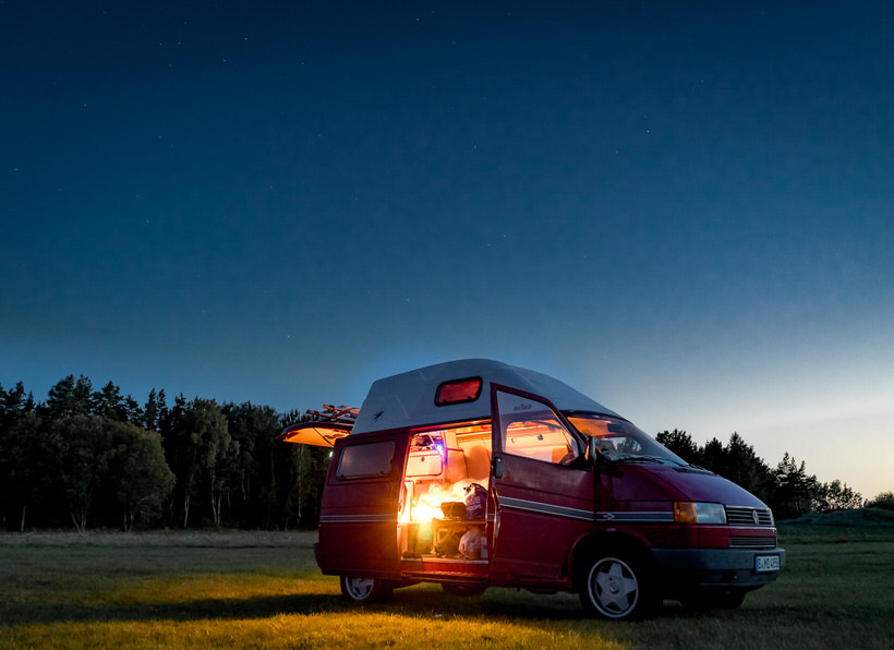 Bus Volkswagen nella natura